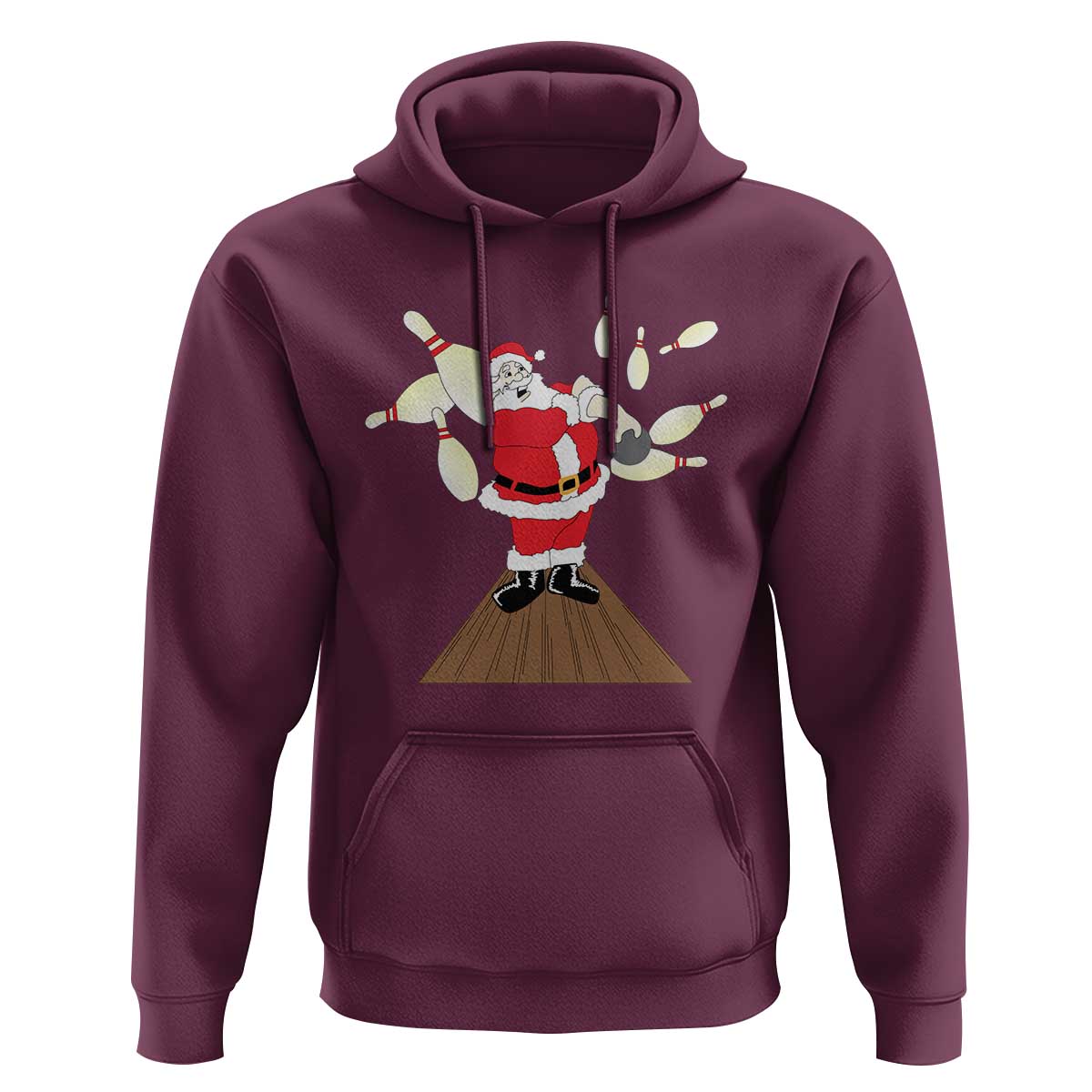 Christmas Bowling Hoodie Funny Santa Playing Bowling Merry Christmas