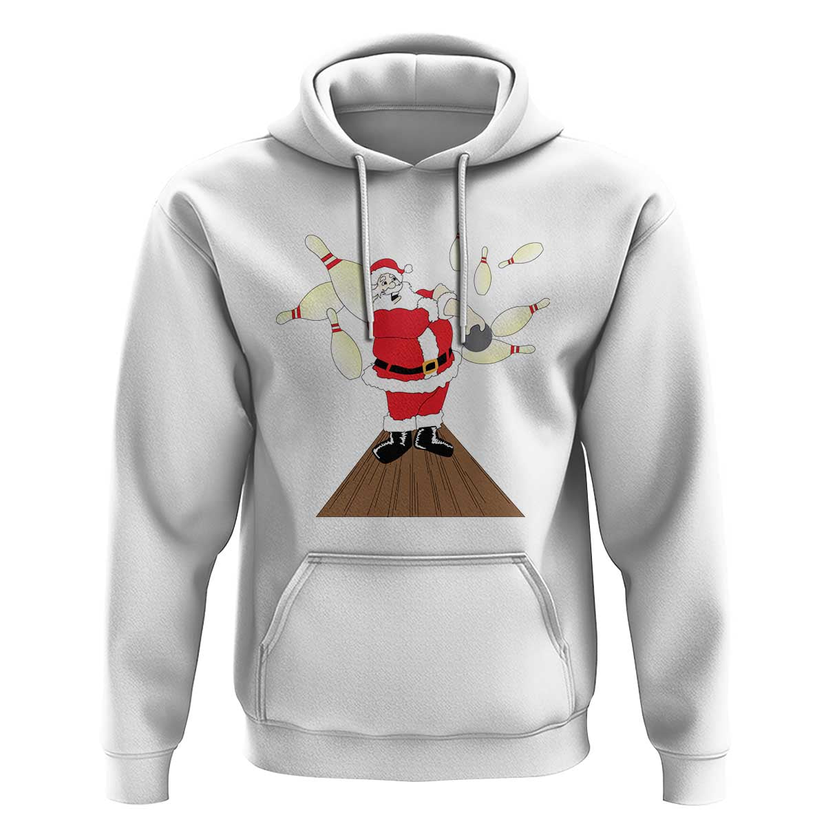 Christmas Bowling Hoodie Funny Santa Playing Bowling Merry Christmas