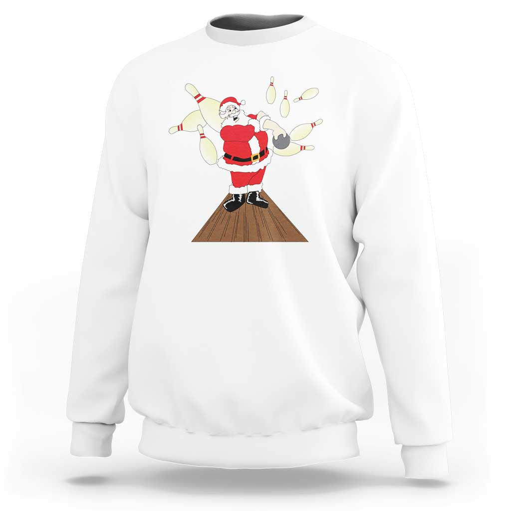Christmas Bowling Sweatshirt Funny Santa Playing Bowling Merry Christmas - Wonder Print Shop