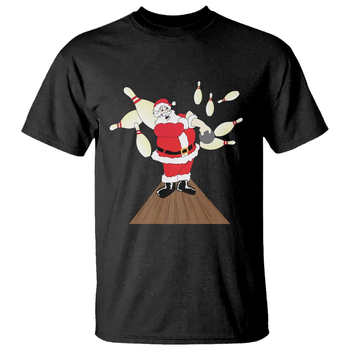 Christmas Bowling T Shirt Funny Santa Playing Bowling Merry Christmas - Wonder Print Shop
