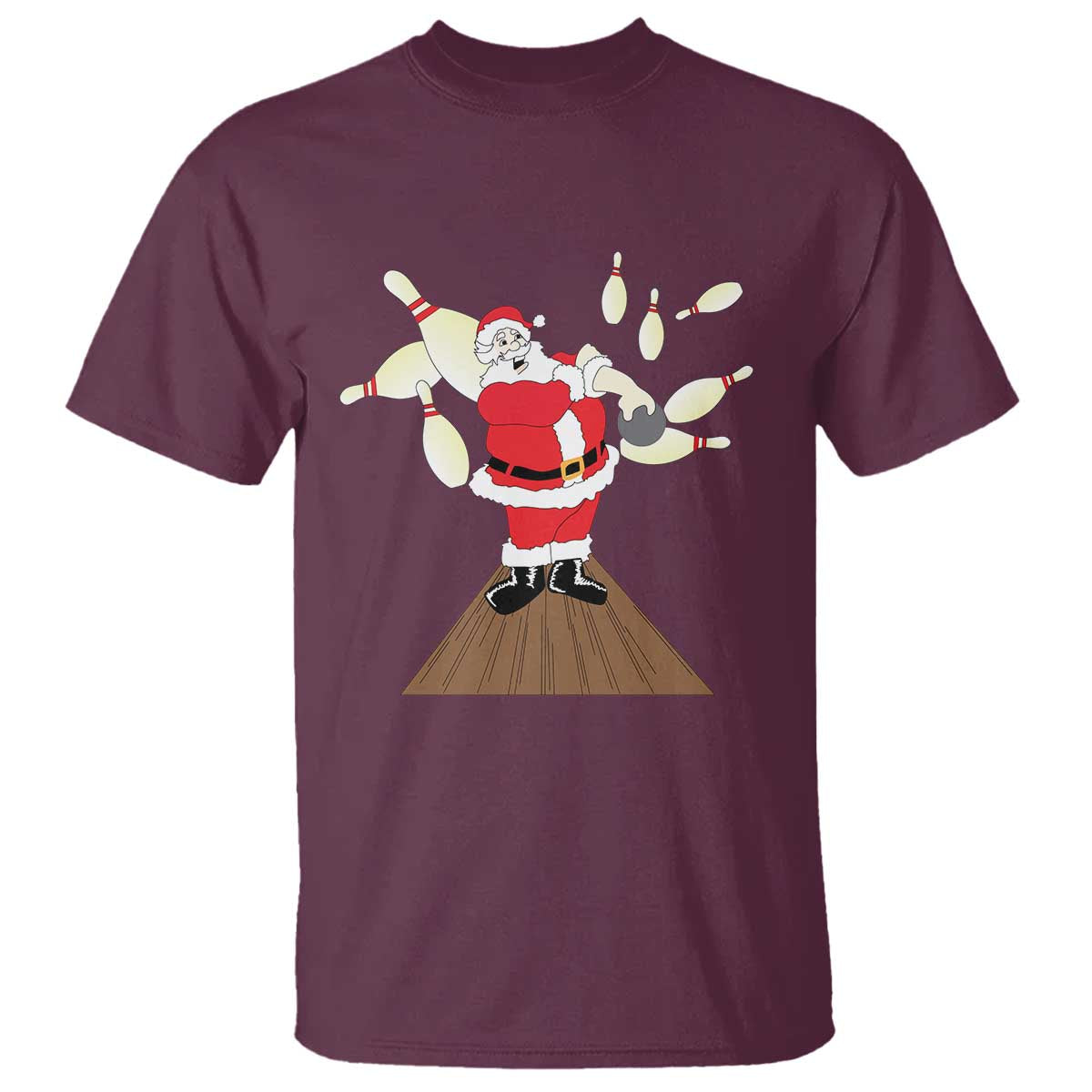 Christmas Bowling T Shirt Funny Santa Playing Bowling Merry Christmas - Wonder Print Shop