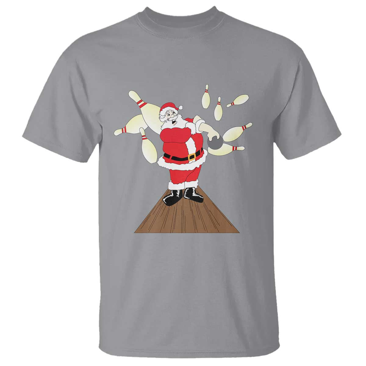 Christmas Bowling T Shirt Funny Santa Playing Bowling Merry Christmas - Wonder Print Shop