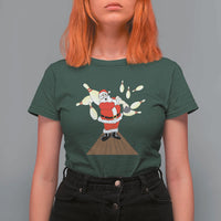 Christmas Bowling T Shirt For Women Funny Santa Playing Bowling Merry Christmas - Wonder Print Shop