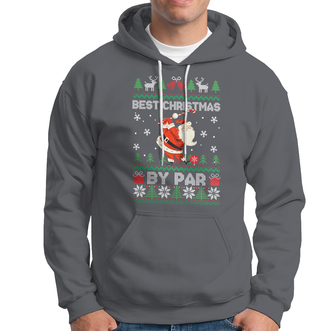Best Christmas By Par Santa Claus Golfer Xmas Golf Hoodie - Wonder Print Shop