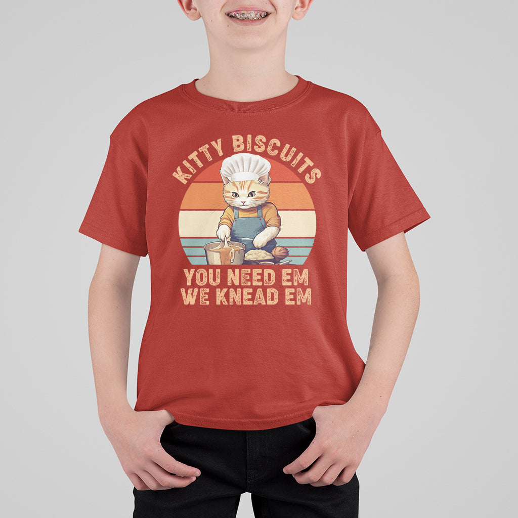 Kitty Biscuits You Need Em We Knead Em Vintage T Shirt For Kid - Wonder Print Shop