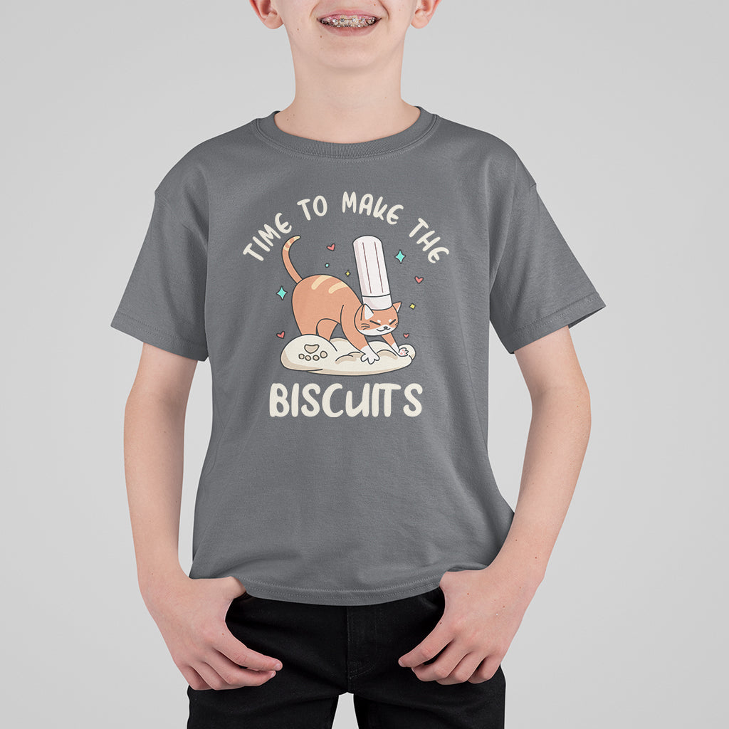 Cute Kitty Time To Make The Biscuits Cat Lover T Shirt For Kid - Wonder Print Shop