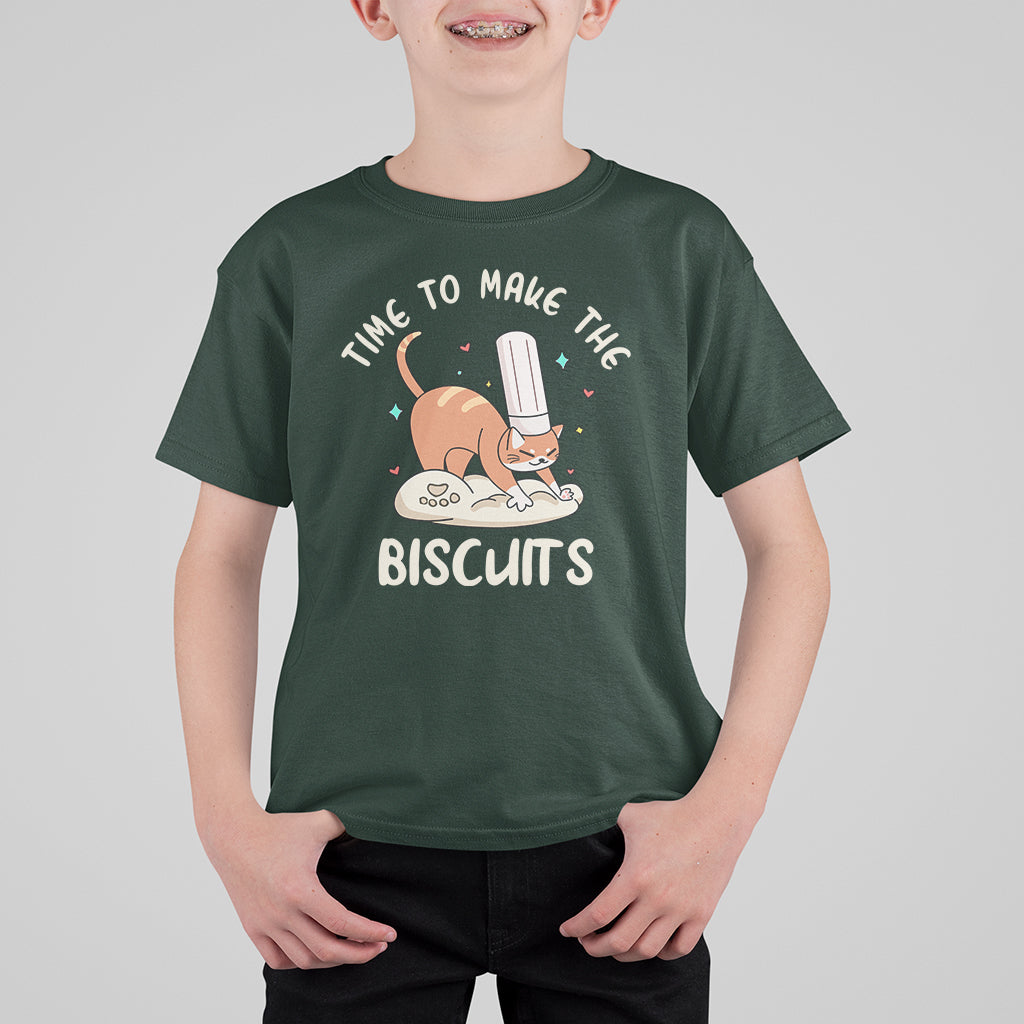 Cute Kitty Time To Make The Biscuits Cat Lover T Shirt For Kid - Wonder Print Shop