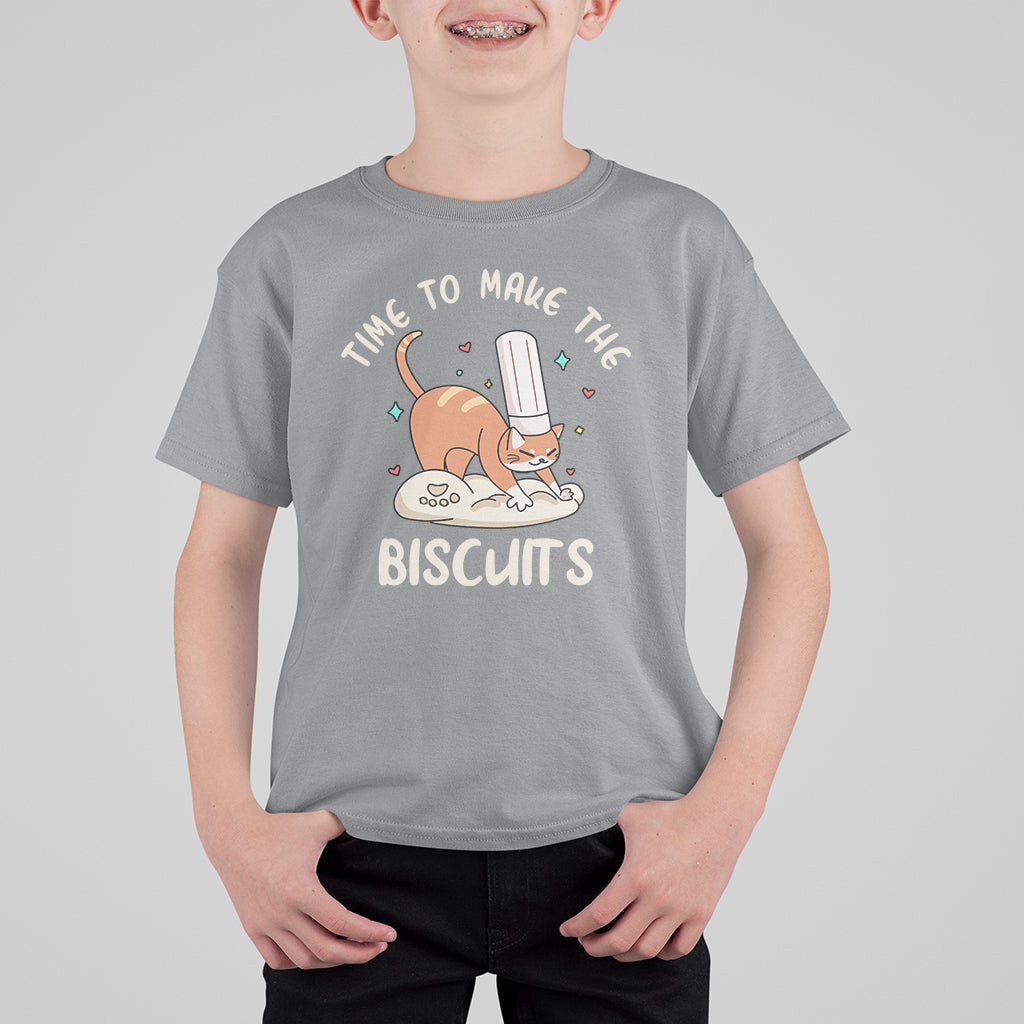 Cute Kitty Time To Make The Biscuits Cat Lover T Shirt For Kid - Wonder Print Shop