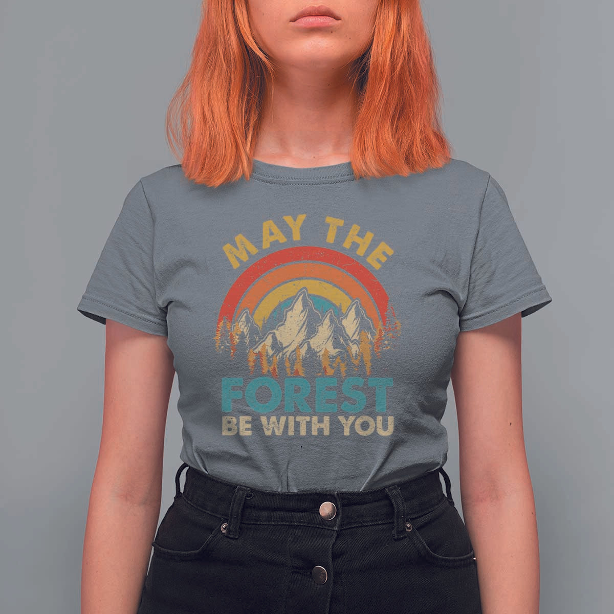 Nature Lover T Shirt For Women May The Forest Be With You Earth Day - Wonder Print Shop