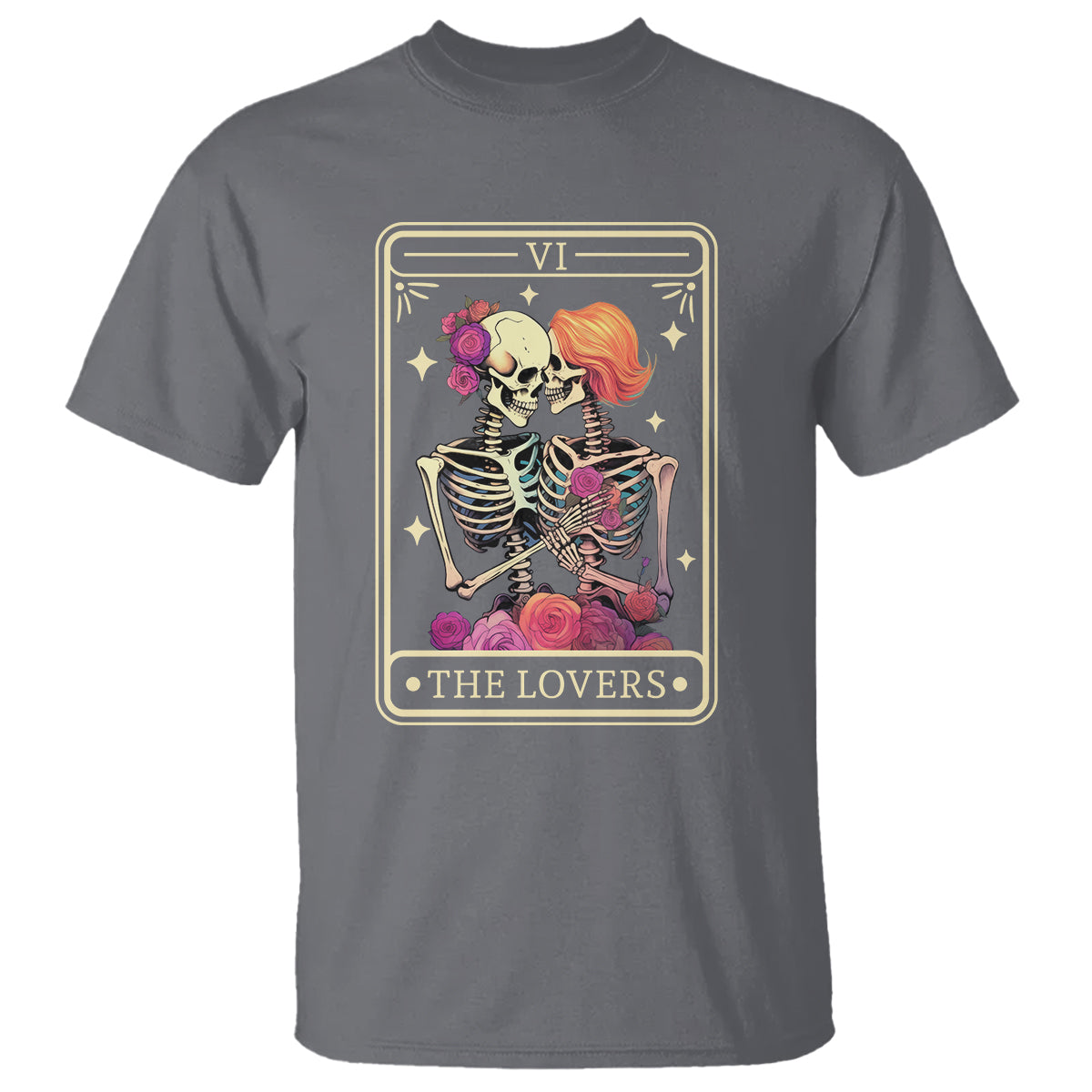 The Lovers Goth Tie Dye Kissing Lesbian Skeletons T Shirt - Wonder Print Shop