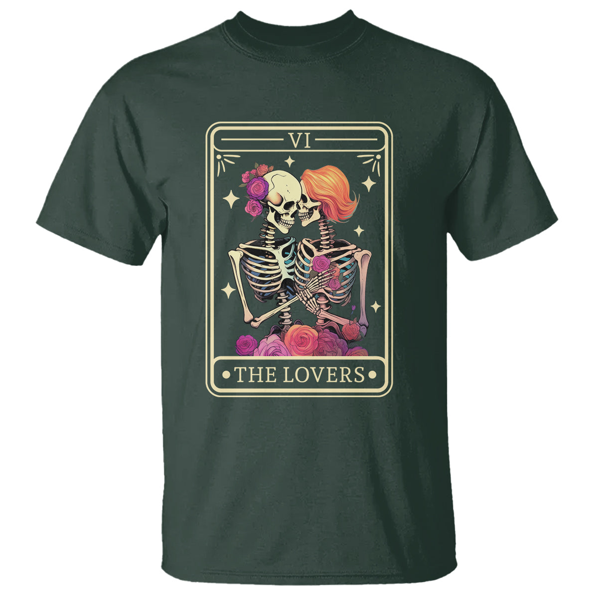 The Lovers Goth Tie Dye Kissing Lesbian Skeletons T Shirt - Wonder Print Shop