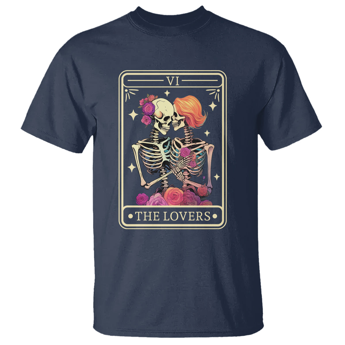 The Lovers Goth Tie Dye Kissing Lesbian Skeletons T Shirt - Wonder Print Shop