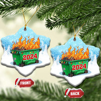 Funny Xmas Dumpster Fire 2024 Christmas Ornament - Wonder Print Shop