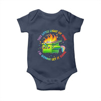 Funny Xmas Dumpster Fire Baby Onesie This Little Light Of Mine Unicorn Rainbow