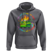 Funny Xmas Dumpster Fire Hoodie This Little Light Of Mine Unicorn Rainbow