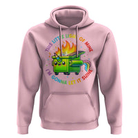 Funny Xmas Dumpster Fire Hoodie This Little Light Of Mine Unicorn Rainbow