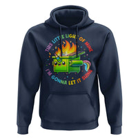 Funny Xmas Dumpster Fire Hoodie This Little Light Of Mine Unicorn Rainbow