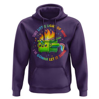 Funny Xmas Dumpster Fire Hoodie This Little Light Of Mine Unicorn Rainbow