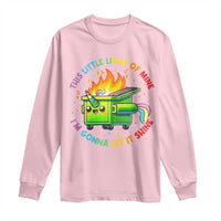 Funny Xmas Dumpster Fire Long Sleeve Shirt This Little Light Of Mine Unicorn Rainbow