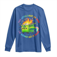 Funny Xmas Dumpster Fire Long Sleeve Shirt This Little Light Of Mine Unicorn Rainbow