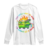Funny Xmas Dumpster Fire Long Sleeve Shirt This Little Light Of Mine Unicorn Rainbow