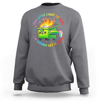 Funny Xmas Dumpster Fire Sweatshirt This Little Light Of Mine Unicorn Rainbow - Wonder Print Shop