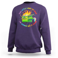 Funny Xmas Dumpster Fire Sweatshirt This Little Light Of Mine Unicorn Rainbow - Wonder Print Shop