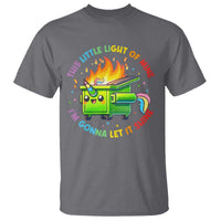 Funny Xmas Dumpster Fire T Shirt This Little Light Of Mine Unicorn Rainbow - Wonder Print Shop