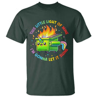 Funny Xmas Dumpster Fire T Shirt This Little Light Of Mine Unicorn Rainbow - Wonder Print Shop