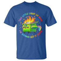 Funny Xmas Dumpster Fire T Shirt This Little Light Of Mine Unicorn Rainbow - Wonder Print Shop