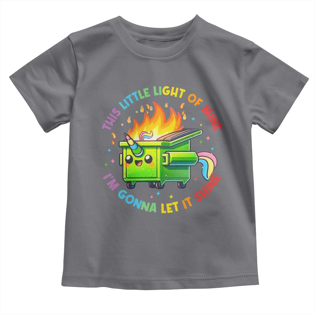 Funny Xmas Dumpster Fire Toddler T Shirt This Little Light Of Mine Unicorn Rainbow