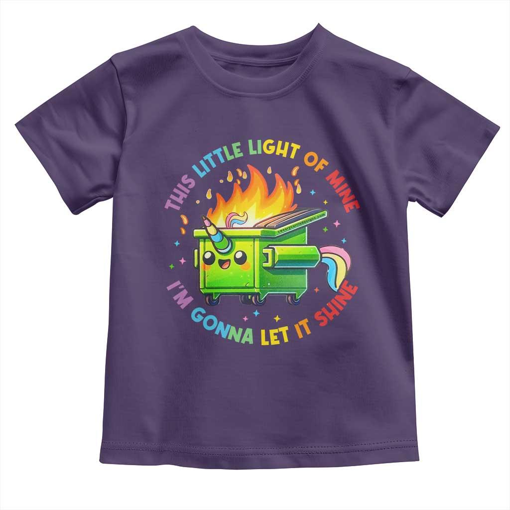 Funny Xmas Dumpster Fire Toddler T Shirt This Little Light Of Mine Unicorn Rainbow