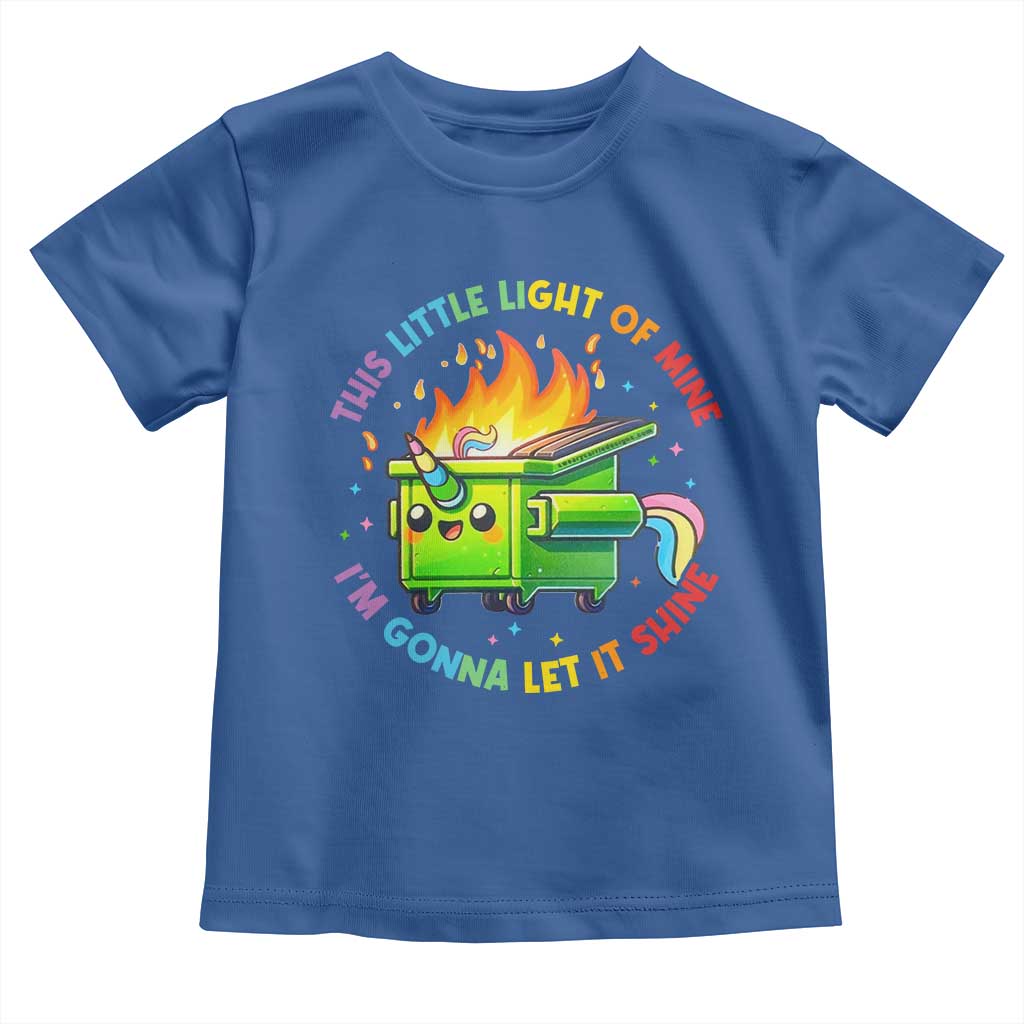 Funny Xmas Dumpster Fire Toddler T Shirt This Little Light Of Mine Unicorn Rainbow