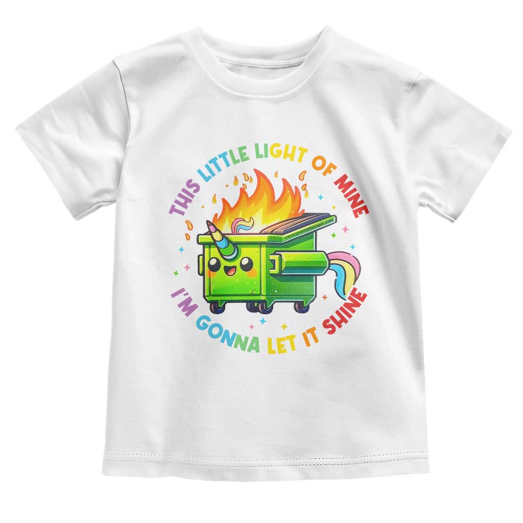 Funny Xmas Dumpster Fire Toddler T Shirt This Little Light Of Mine Unicorn Rainbow