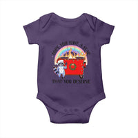 Funny Xmas Dumpster Fire Baby Onesie Hope You Have The Year You Deserve Santa Raccoon