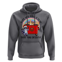 Funny Xmas Dumpster Fire Hoodie Hope You Have The Year You Deserve Santa Raccoon