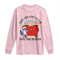 Funny Xmas Dumpster Fire Long Sleeve Shirt Hope You Have The Year You Deserve Santa Raccoon
