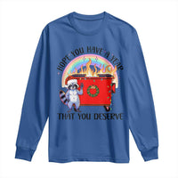 Funny Xmas Dumpster Fire Long Sleeve Shirt Hope You Have The Year You Deserve Santa Raccoon
