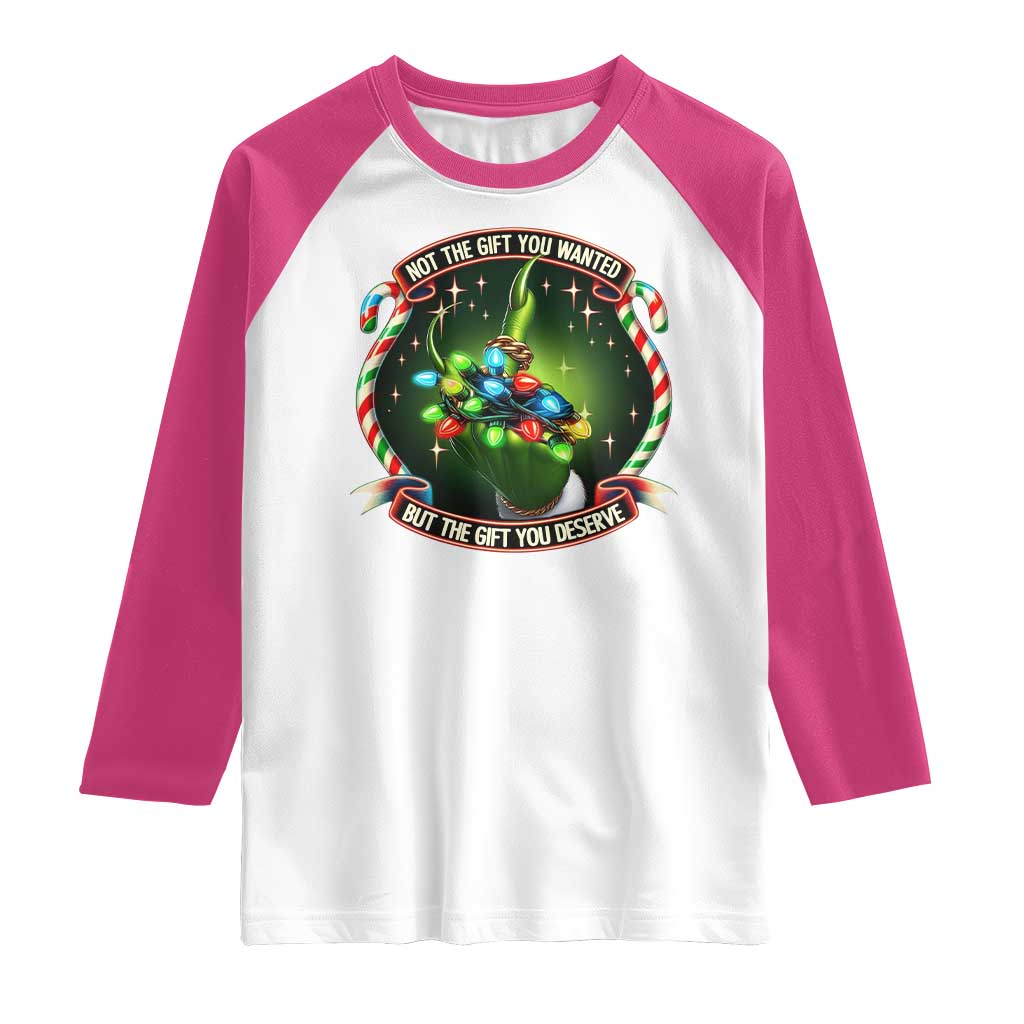 Funny Xmas Raglan Shirt Not The Gift You Wanted But The Gift You Deserve