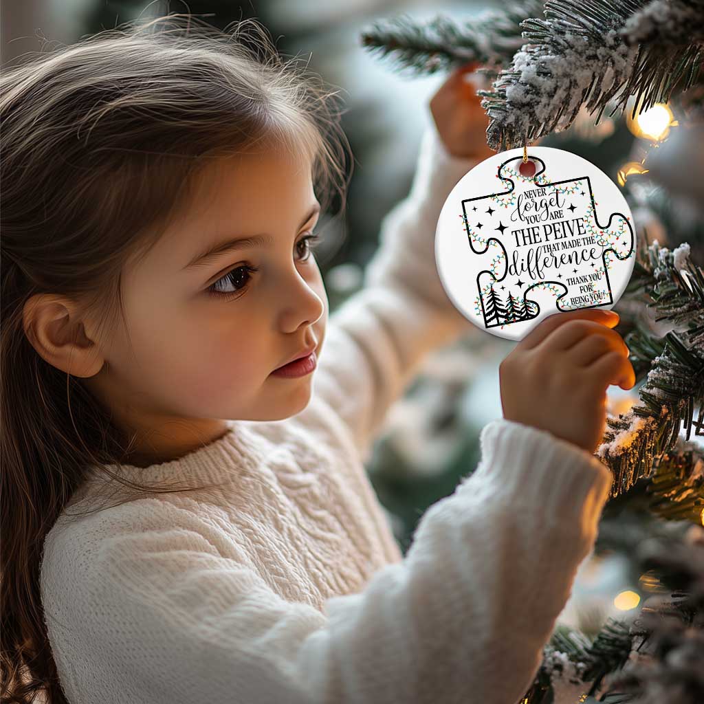 Thank You Gifts Christmas Ornament Never Forget You Are The Piece That Made The Difference - Wonder Print Shop