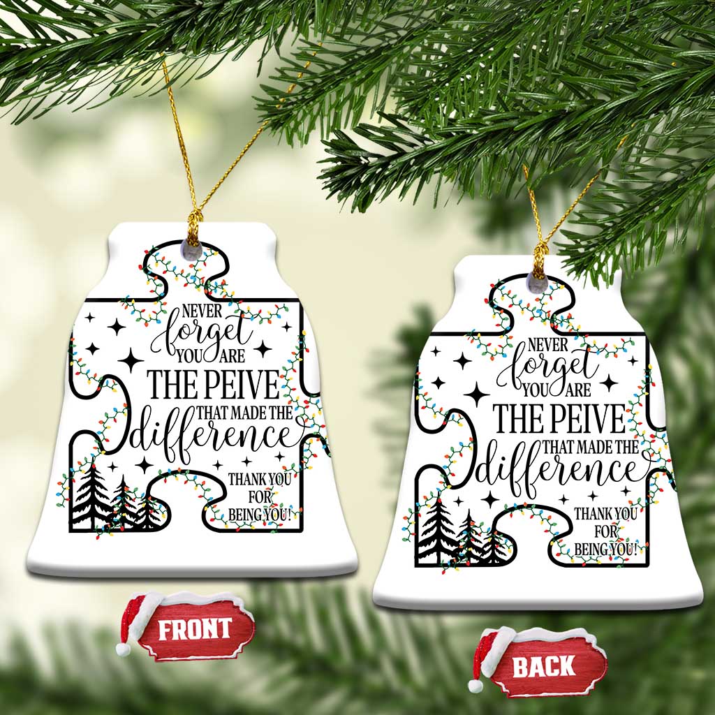 Thank You Gifts Christmas Ornament Never Forget You Are The Piece That Made The Difference - Wonder Print Shop