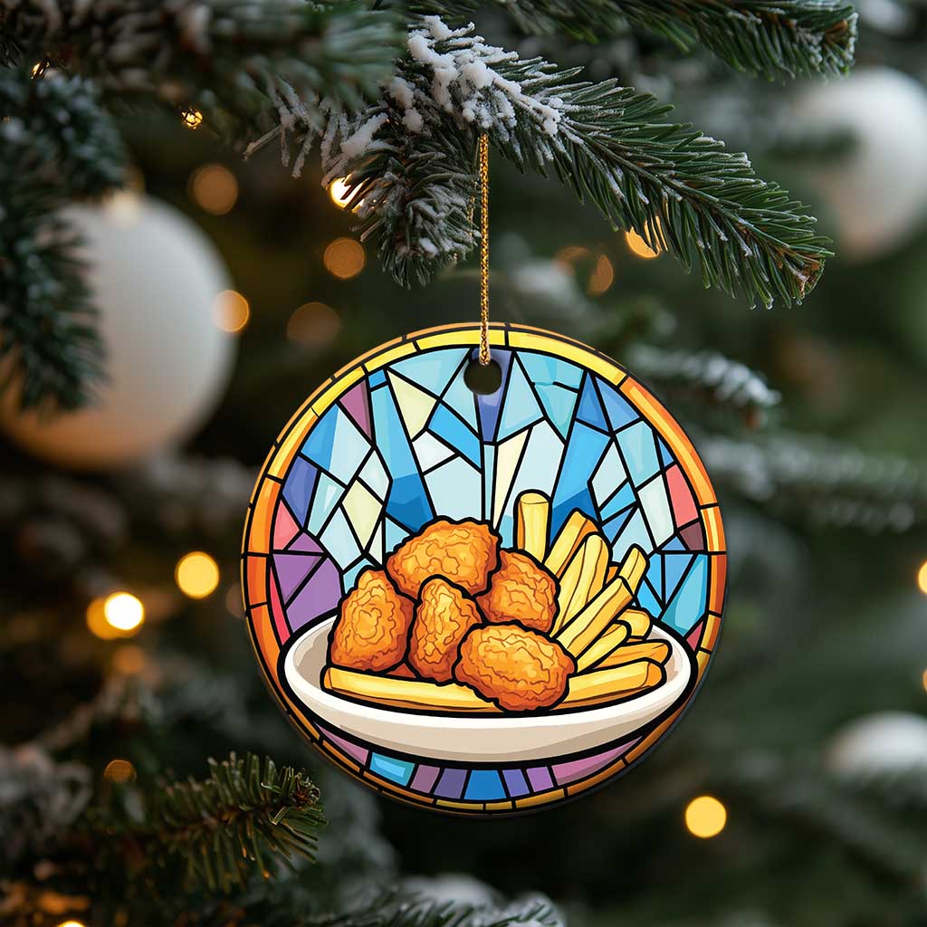 Funny Xmas Chicken Nugget Food Lover Christmas Ornament - Wonder Print Shop