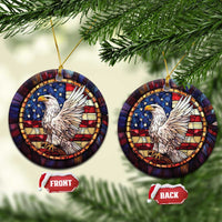 Bald Eagle American Flag Patriotic Christmas Ornament - Wonder Print Shop