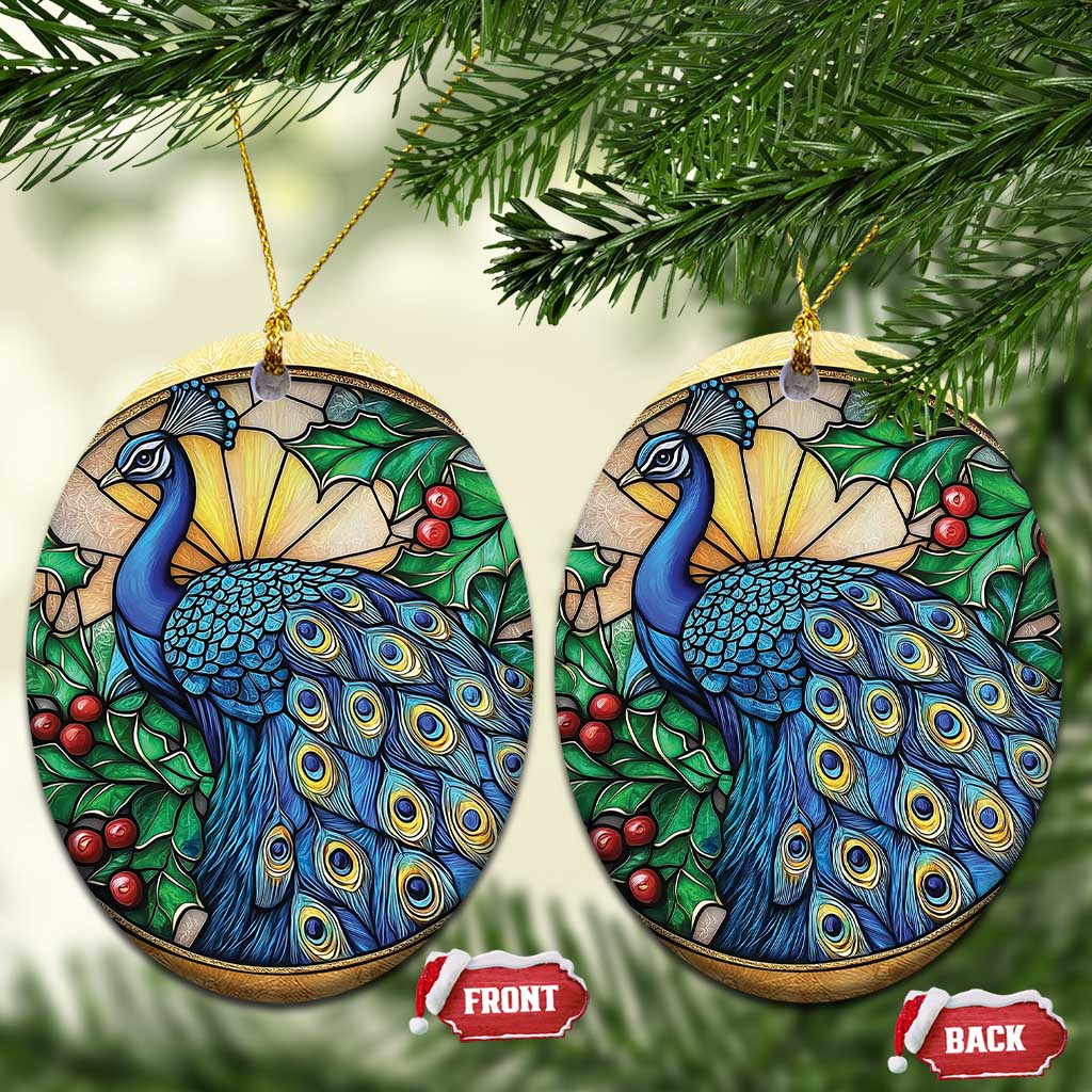 Peacock Christmas Ornament Bird Lover Aesthetic - Wonder Print Shop