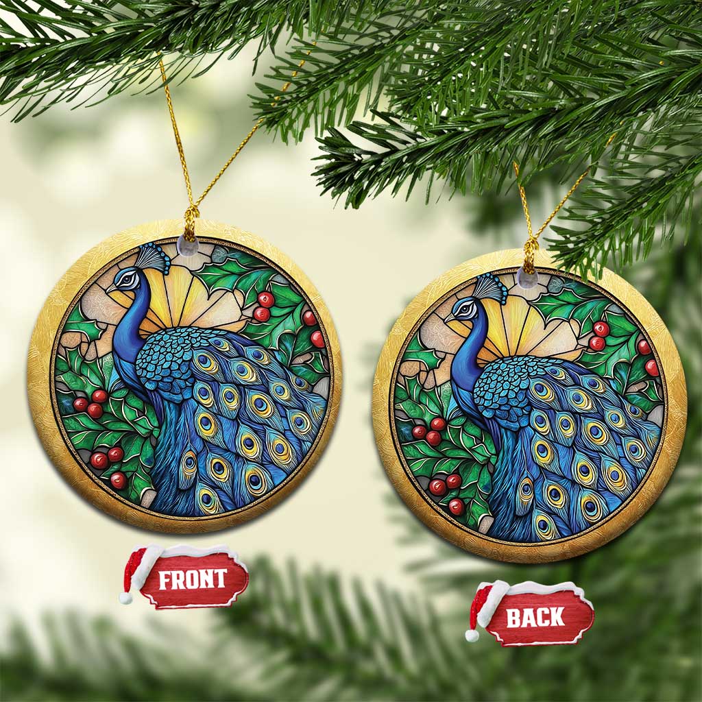 Peacock Christmas Ornament Bird Lover Aesthetic - Wonder Print Shop
