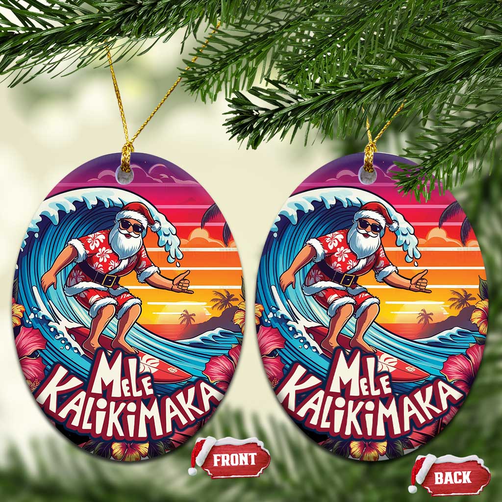 Xmas In Hawaii Christmas Ornament Hawaiian Santa Beach Lover - Wonder Print Shop