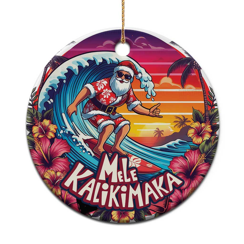 Xmas In Hawaii Christmas Ornament Hawaiian Santa Beach Lover - Wonder Print Shop