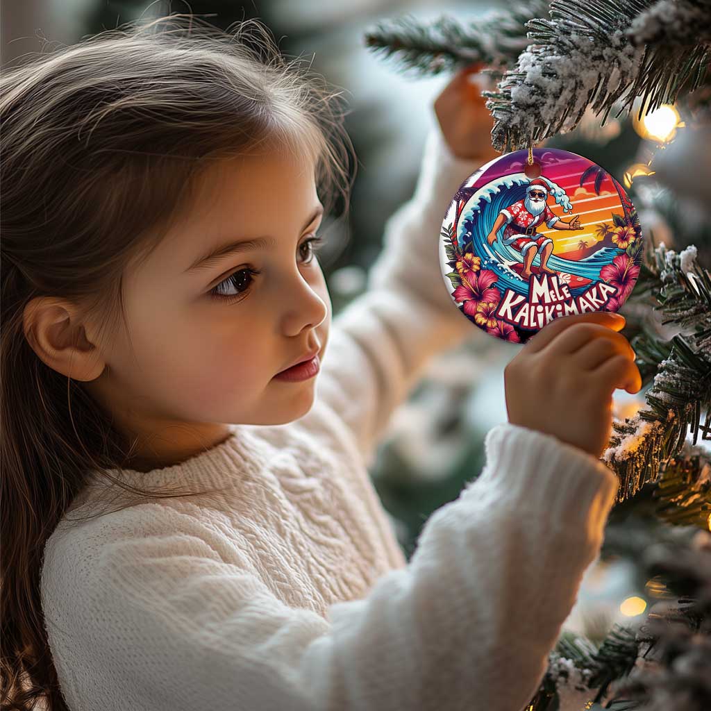 Xmas In Hawaii Christmas Ornament Hawaiian Santa Beach Lover - Wonder Print Shop