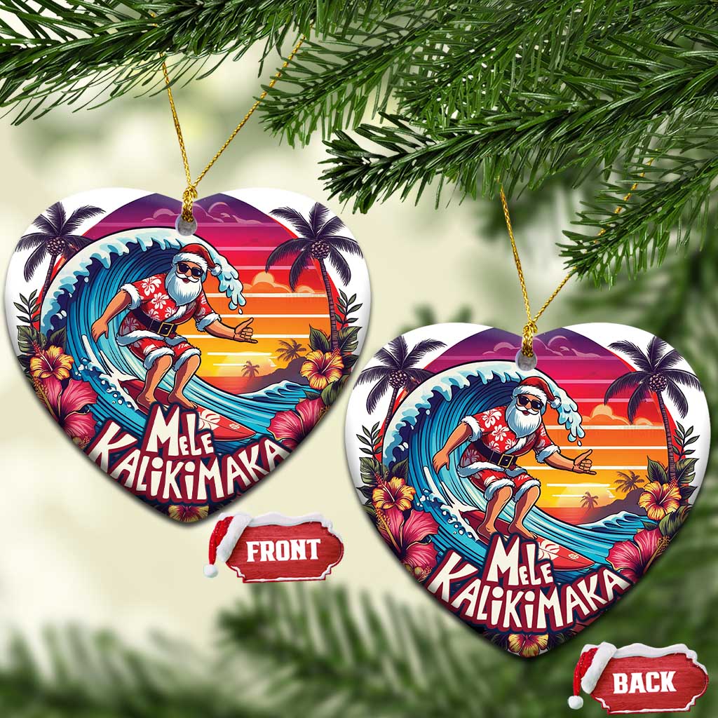 Xmas In Hawaii Christmas Ornament Hawaiian Santa Beach Lover - Wonder Print Shop