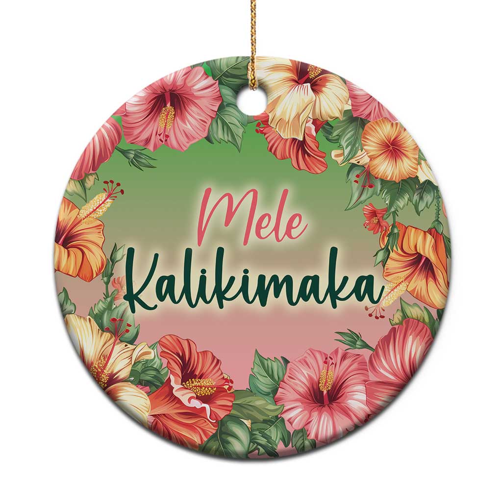 Xmas In Hawaii Christmas Ornament Mele Kalikimaka Beach Hibiscus - Wonder Print Shop
